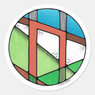Art nouveau Rune Uruz - STRENGTH Runt Klistermärke