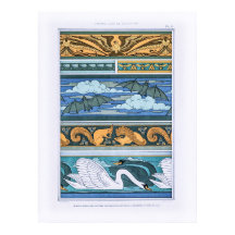 Art Nouveau-saker i äldre djurskick i dekorativt u