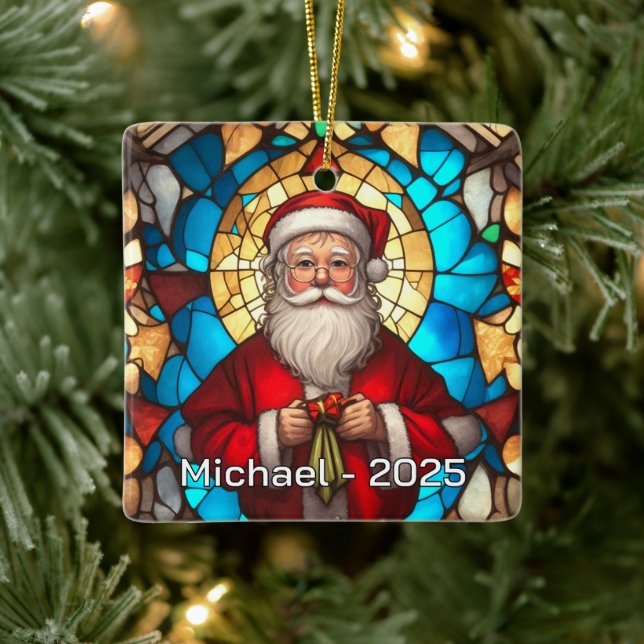 Art Nouveau Santa Ceramic Gift Julgransprydnad Keramik (Träd)