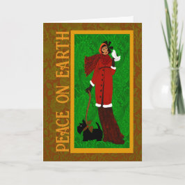 Art nouveau Scotty Hund Helgdag Card Tack Kort