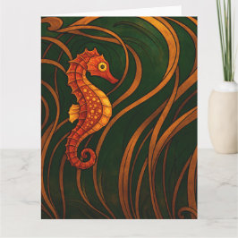 Art Nouveau Seahorse  Kort