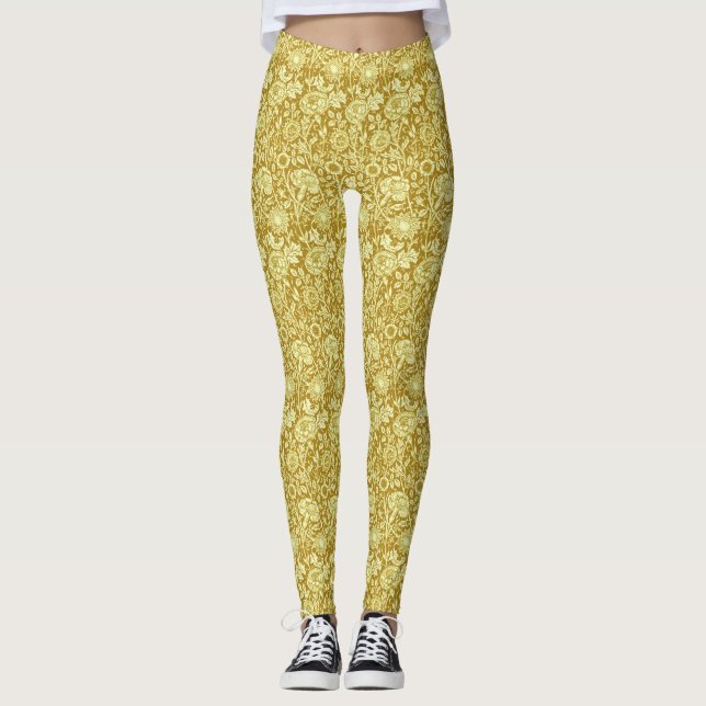 Art nouveau, senap och Gult Leggings (Framsida)