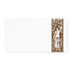 Art nouveau sepia flicka med urn fraktsedel