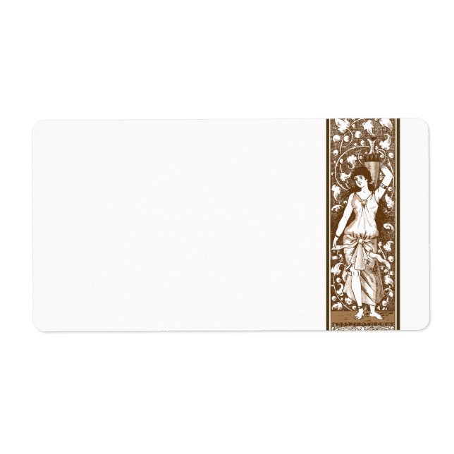 Art nouveau sepia flicka med urn fraktsedel (Framsidan)