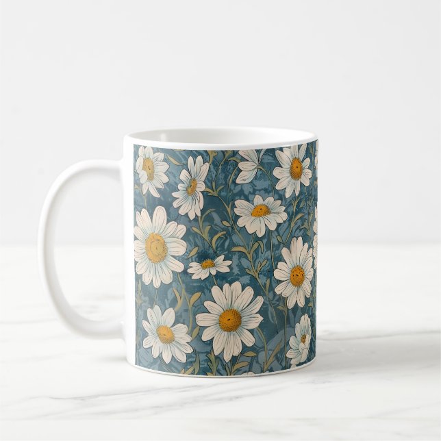 Art nouveau Shasta Daisy Kaffemugg (Vänster)