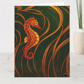 Art Nouveau Sjöhäst Kort