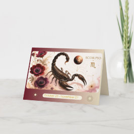 Art Nouveau Skorpion Zodiak Välkomstkort Tack Kort