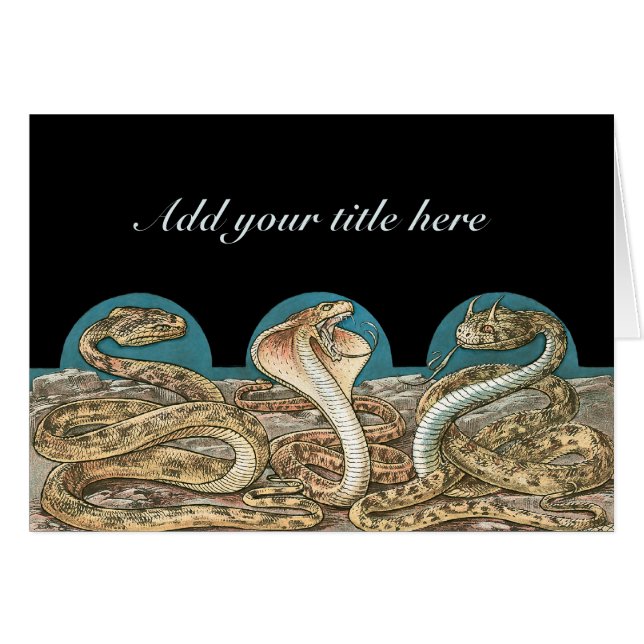 Art nouveau Snake Trio Hälsningskort (Framsidan Horizontal)