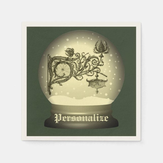 Art nouveau snö globe pappersservett (Framsidan)