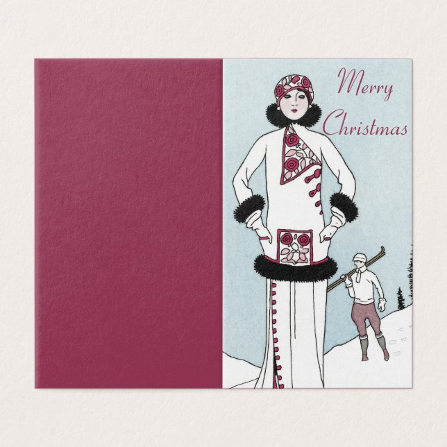 Art nouveau Snö Queen God jul Card Kort (Utsida ovikt)