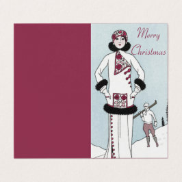 Art nouveau Snö Queen God jul Card Kort