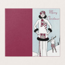 Art Nouveau Snödrottning God Jul-kort