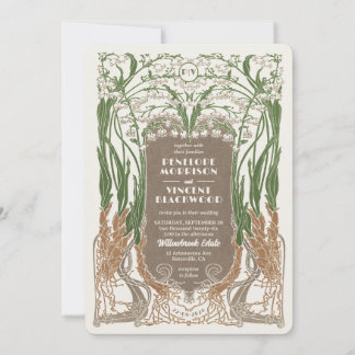 Art Nouveau Snowdrops Elegance Inbjudningar