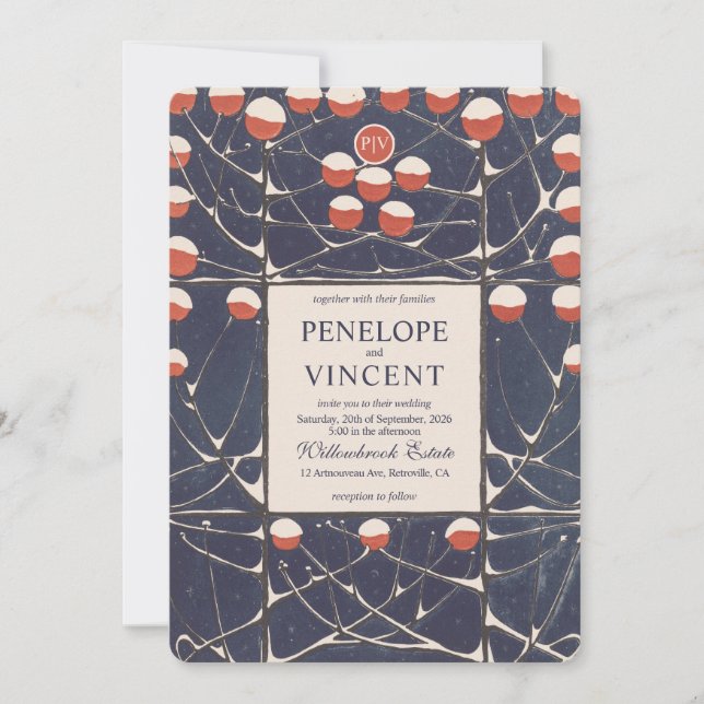 Art Nouveau Snowdrops Elegance Inbjudningar (Framsida)