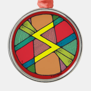 Art nouveau Sowilo Rune of Success Julgransprydnad Metall