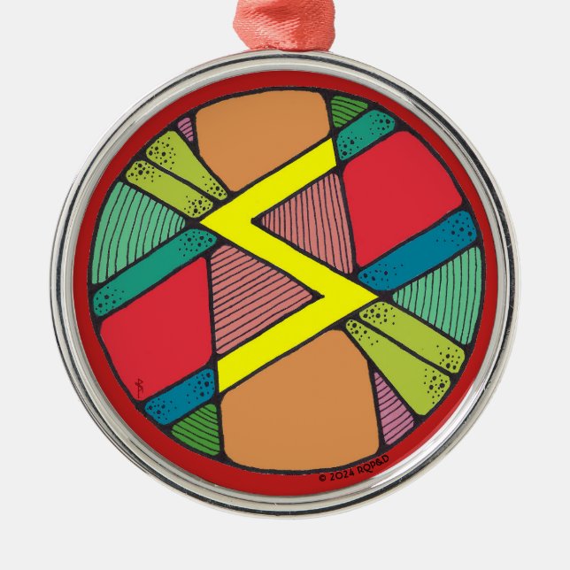 Art nouveau Sowilo Rune of Success Julgransprydnad Metall (Framsidan)