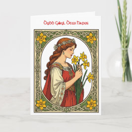 Art Nouveau St Davids Day Pride Kort