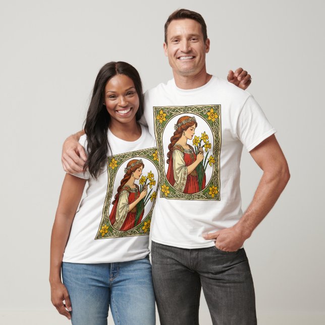 Art Nouveau St Davids Day Pride T Shirt (Unisex)
