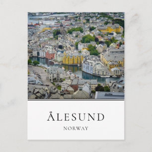 Art nouveau stad Alesund i Norge Vykort