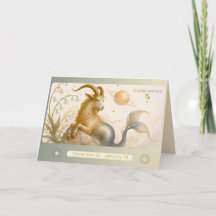 Art Nouveau Stenbocken Zodiakalluckkort