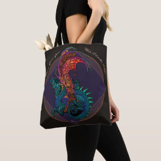 Art nouveau Stil Dragon med Latin Motto Tygkasse