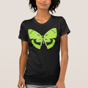 Art Nouveau-stil Fjäril Limegrön Tee Shirt