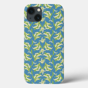 Art nouveau Stil iPad Case, Lilies on Blue