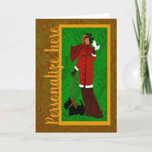 Art nouveau Stil-julkort Helgdag Tack Kort