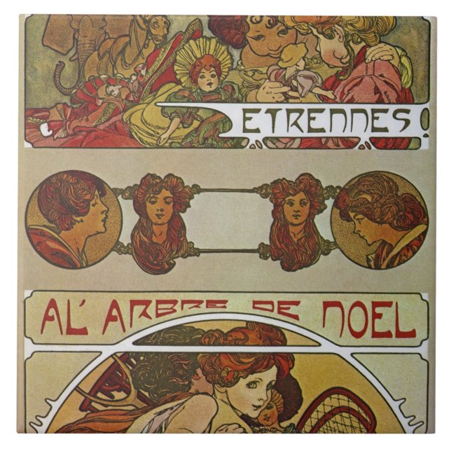 Art nouveau Stil, Mucha Kakelplatta (Framsidan)