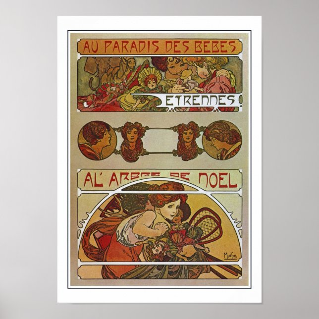 Art nouveau Stil, Mucha Poster (Framsidan)