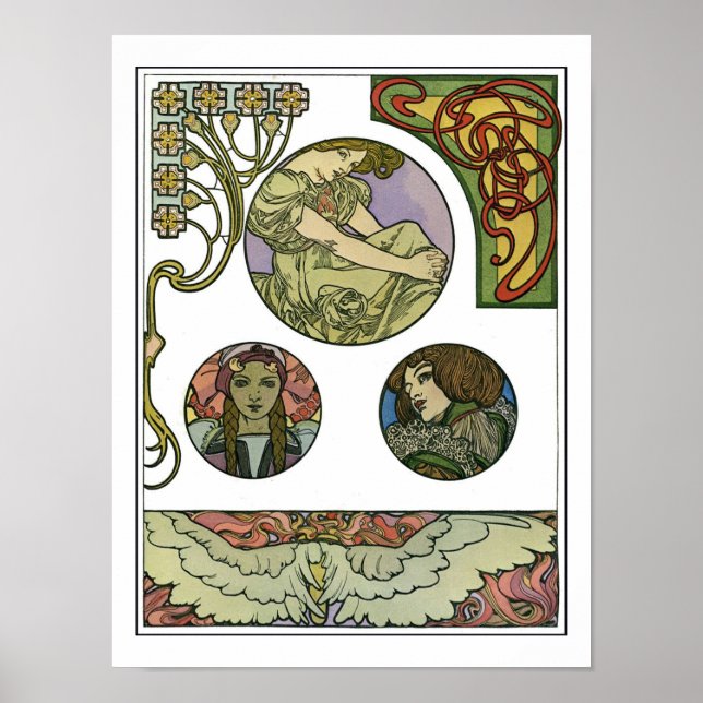 Art nouveau Stil, Mucha Poster (Framsidan)