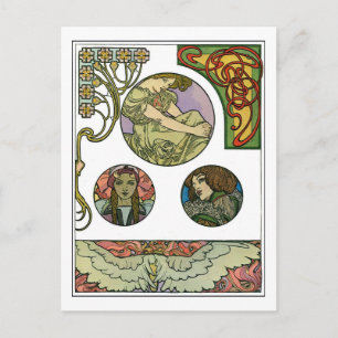 Art nouveau Stil, Mucha Vykort