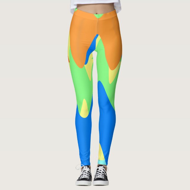 Art nouveau Stilar Geometrical Mönster Leggings (Framsida)