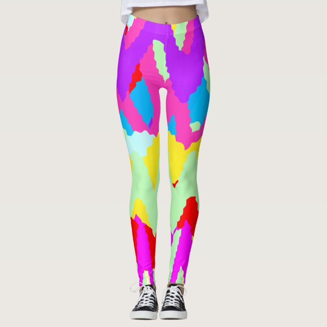 Art nouveau Stilar Geometrical Mönster Leggings (Framsida)