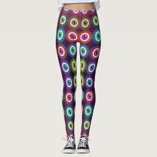 Art nouveau Stilar Mystical Öga Mönster Leggings