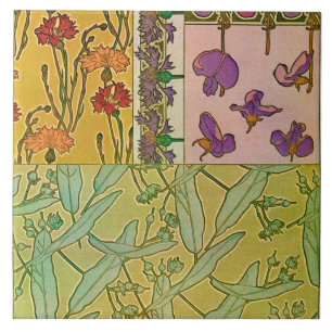 Art Nouveau-stilens blommor, Mucha Kakelplatta