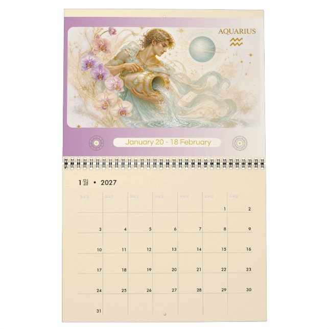 Art Nouveau Stjärntecken Väggkalender 2027 Kalender (Jan 2027)