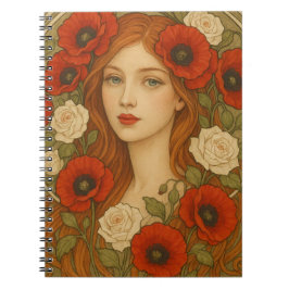 Art nouveau style spiral photo notebook  anteckningsbok