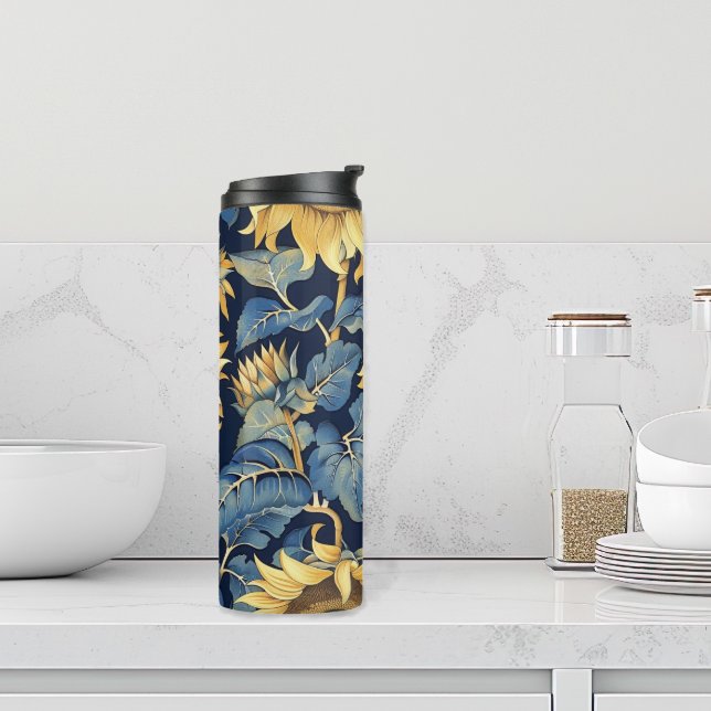 Art nouveau Sunblommor (Sunflower thermal water bottle)