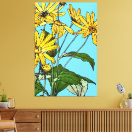 Art nouveau Sunblommor Canvastryck