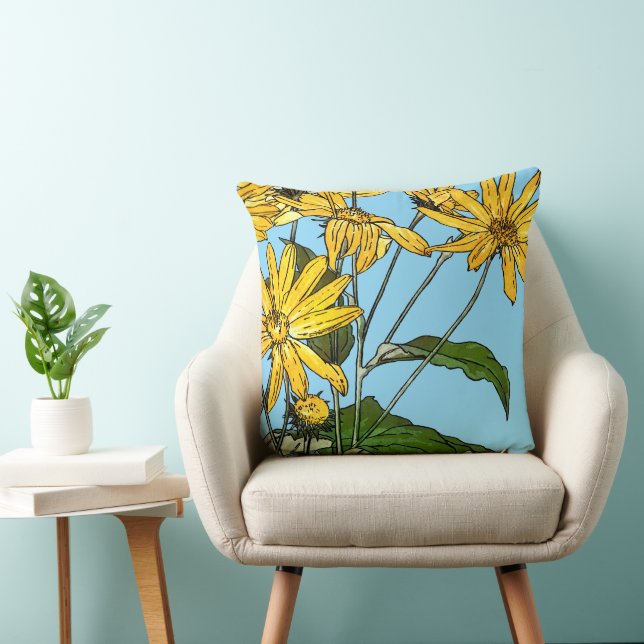Art nouveau Sunblommor Kudde (Stol)