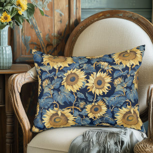 Art nouveau Sunblommor Prydnadskudde