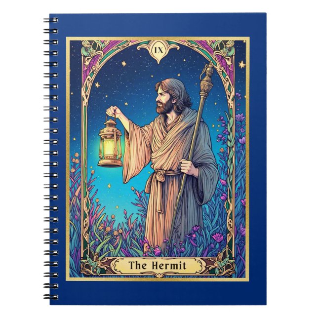 Art nouveau Tarot Card, Hermit Anteckningsbok (Framsidan)