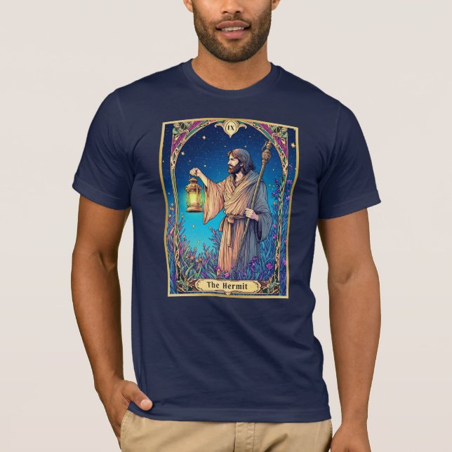 Art nouveau Tarot Card, Hermit T Shirt (Framsida)