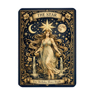 Art Nouveau Tarot Födelsedag Celestial Star Magnet