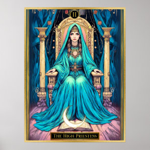 Art nouveau Tarot, högste fru Poster