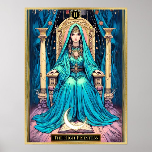 Art nouveau Tarot, högste fru Poster (Framsidan)
