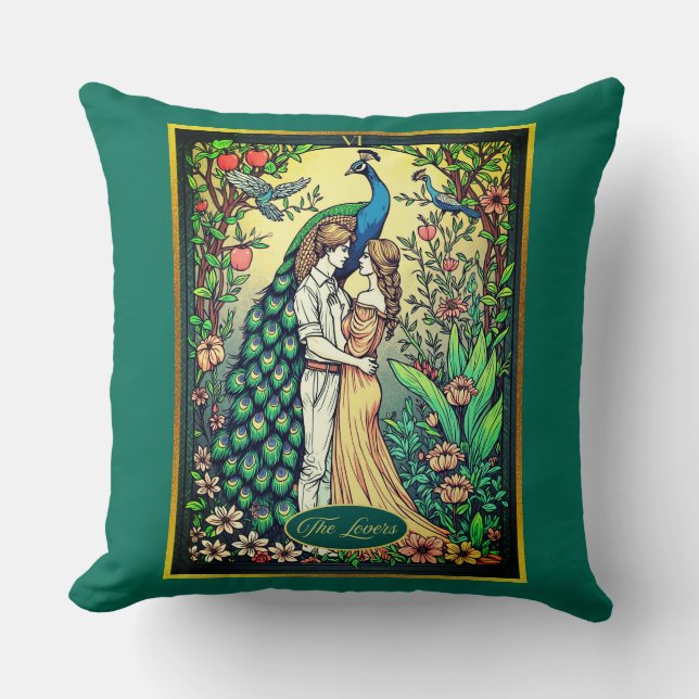 Art Nouveau Tarotkort, De älskande Kudde (Framsida)