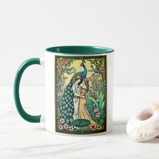 Art Nouveau Tarotkort, De älskande Mugg (Med munk)