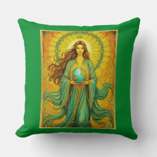 Art Nouveau Tarotkort Världen Kudde